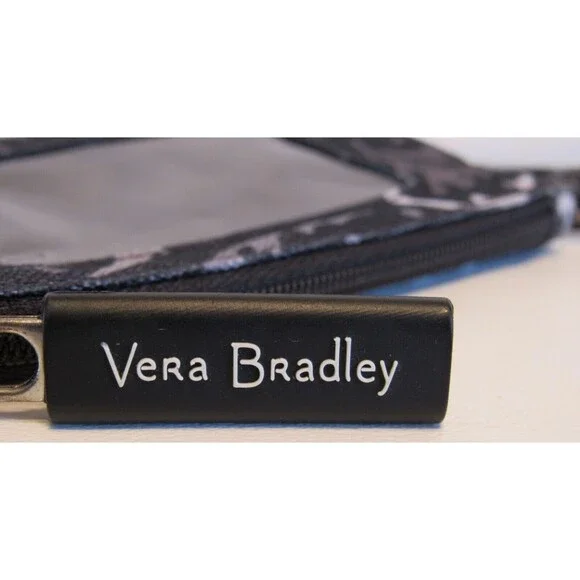 Vera Bradley Zip ID Case and Matching Lanyard Paisley Noir Pattern - Picture 3 of 6